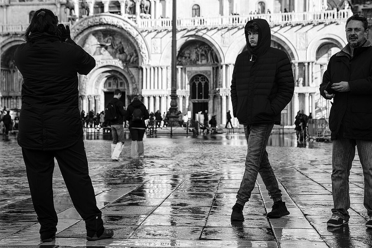 People mulling around in St. Mark's square