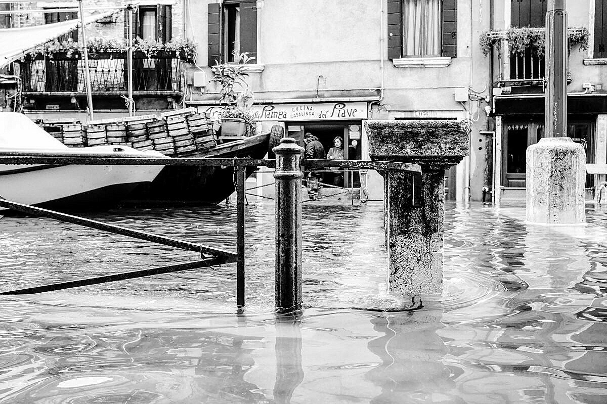 High tide - Venice under water - Via Garibaldi flooded