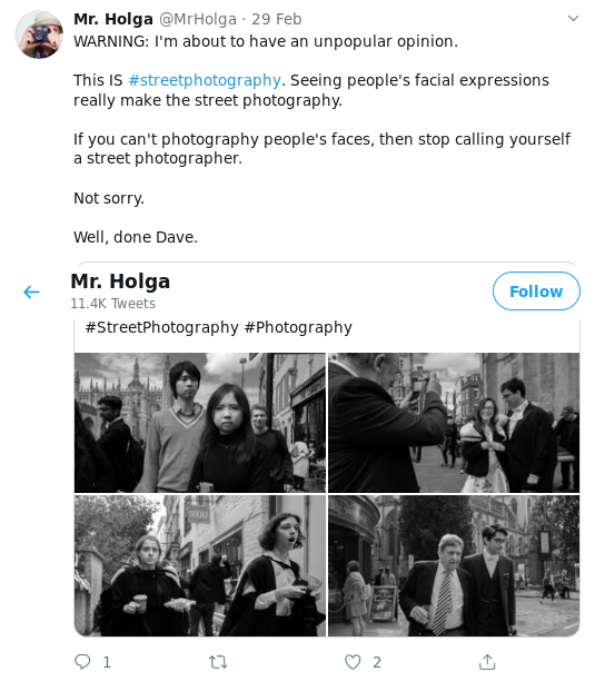 Mr Holga complaining about "street photography"
